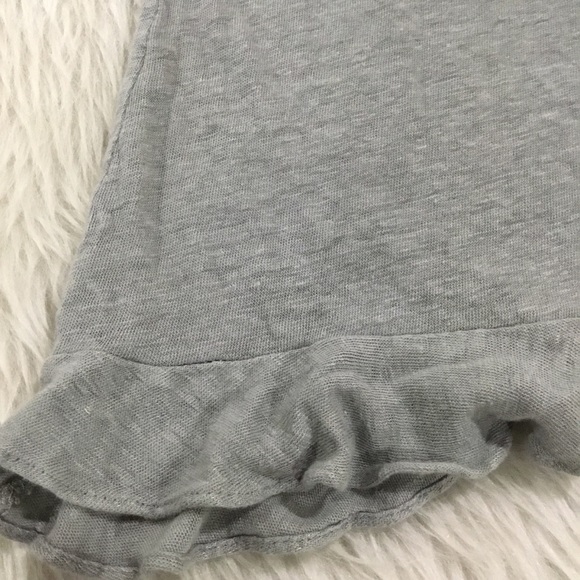 Anthropologie eri and Ali boho oversized gray ruffle top size small - Picture 2 of 5